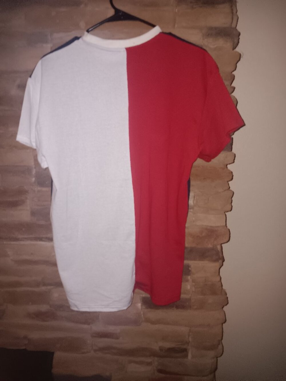 Brisco Brands Color Block Tee Navy Red White Size L NWOT
